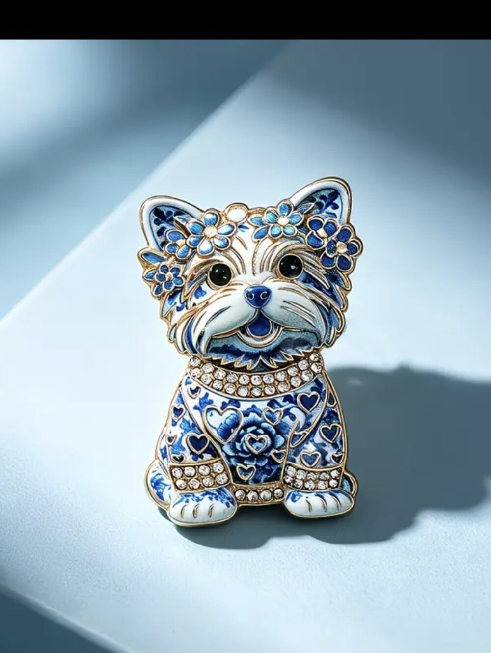 Yorkie Dog Yorkshire Terrier Tiny Brooch NEW